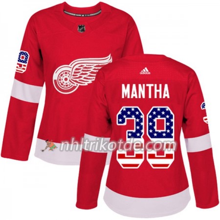 Detroit Red Wings Trikot Anthony Mantha 39 Adidas 2017-2018 Rot USA Flag Fashion Authentic - Dame